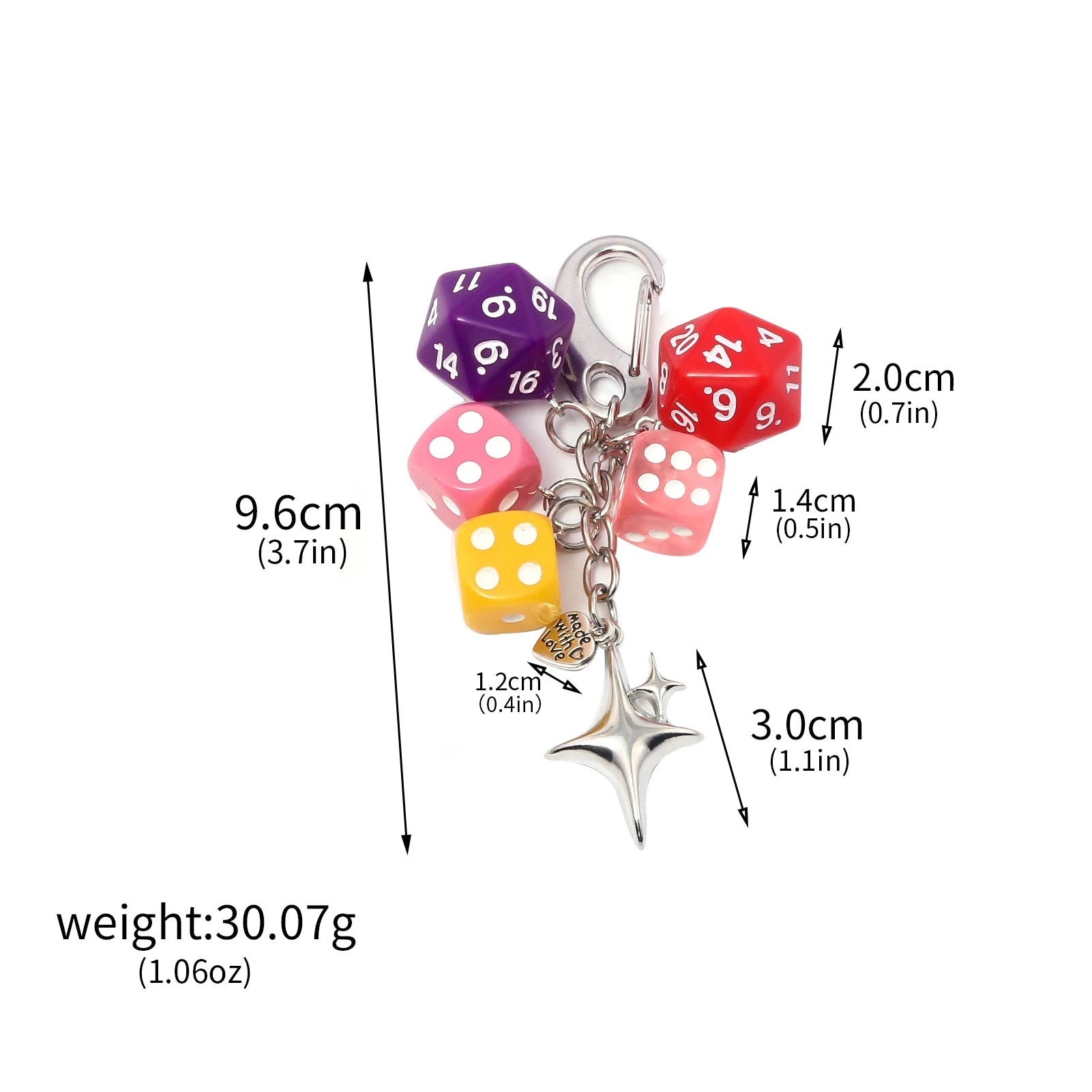 Lucky 8 Dice Keychain