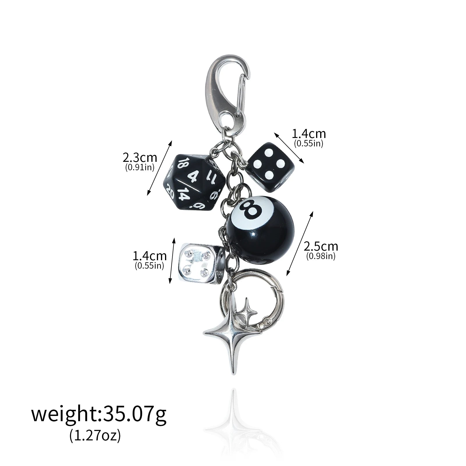 Lucky 8 Dice Keychain