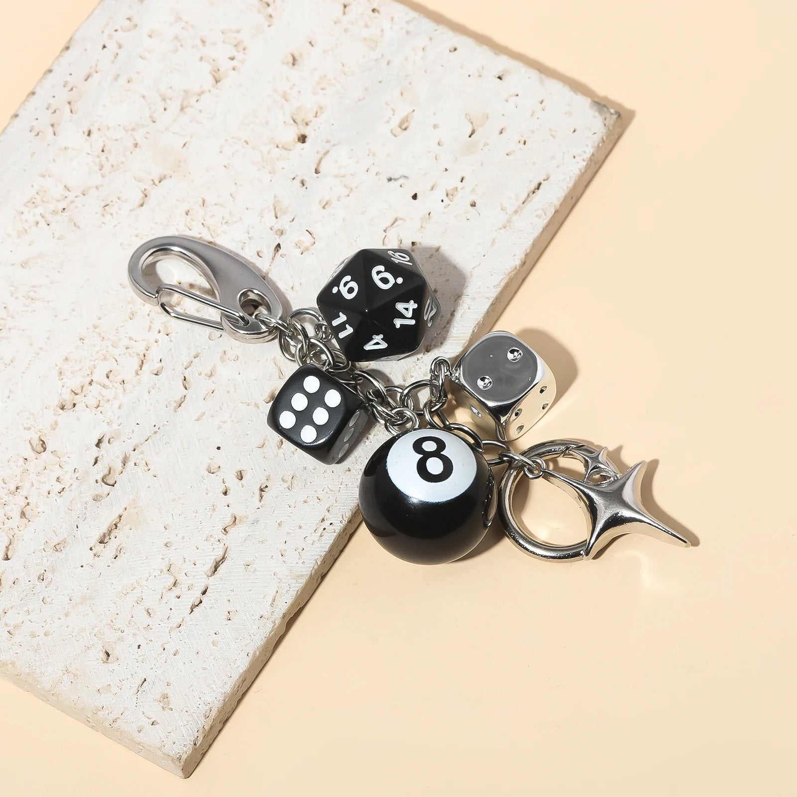 Lucky 8 Dice Keychain